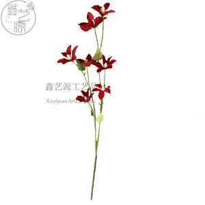 Fleurs artificielles de clématite Xinyiyuan, branche unique en soie, décorations de mariage, vigne artificielle faite à la main - Product Image 4