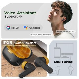 Écouteurs intra-auriculaires <span class=keywords><strong>S01</strong></span> avec réduction de bruit ANC, écouteurs de jeu sans fil, casques audio V5.4 - Product Image 2