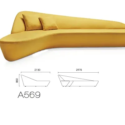 الشمال تصميم فريد الأصفر L شكل أريكة