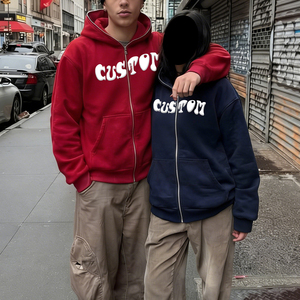 Veste à capuche zippée en molleton tricoté lavé, personnalisable avec logo brodé ou imprimé, 100 % coton, unisexe, anti-boulochage, pour l'hiver - Product Image 2