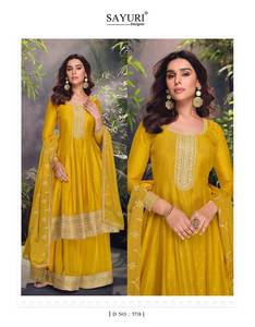 PURE <b>VISCOS</b> JACQUARD SILK ( FRONT AND BACK EMBROIDERED WITH EMBROIDERED PLAZZO AND DUPATTA Work Price - Product Image 4