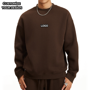 Custom Embroidered 100% Cotton Crewneck Sweatshirt for <b>Men</b> French Terry Long Sleeve Tshirt Solid Pattern Plain Blank Man Design - Product Image 1