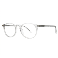 BOA1254 Monture de lunettes unisexe classique ronde en acétate massif à monture complète avec charnière métallique durable, lunettes optiques pour usage quotidien