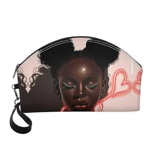 Custom Toilettas Afro Amerikaanse Meisje Print Uniek Ontwerp Make-Up Tas Cosmetica Tas Beautytas Clutch Etui