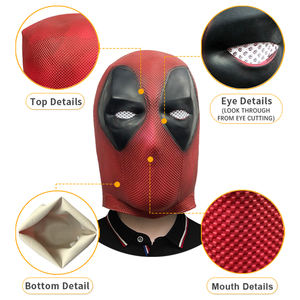 Mascarade d'Halloween Masque en Latex Film <span class=keywords><strong>Deadpool</strong></span> Cosplay Masque Fête d'Anniversaire <span class=keywords><strong>Spiderman</strong></span> Superhero Adulte Hommes Coiffe Respirante - Product Image 2
