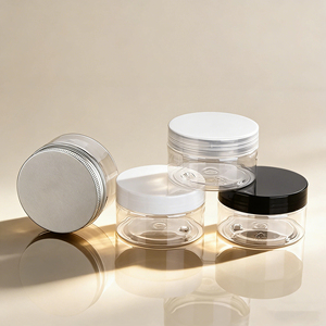 Tarro de plástico PET de 50ml, 60ml, 100ml, 120ml, 150ml con tapa de rosca de aluminio para cremas cosméticas, lociones, exfoliantes, barro, arcilla y slime. - Product Image 5