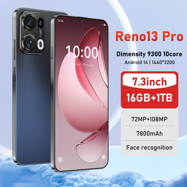 Wholesale Reno13 Pro Original 5G Smartphone 108MP Camera 7.3inch LCD Deca Core LTE 7300mAh Battery 120Hz Wireless Charge Global