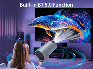 โปรเจคเตอร์ HY300 Pro LED สีเทาใหม่ ความสว่าง 260 ANSI ลูเมนส์ ระบบปฏิบัติการ Android 11.0 รองรับ WiFi แบบดูอัลแบนด์ ความละเอียด 4K 1280*720P ลำโพงสเตอริโอในตัว - Product Image 5