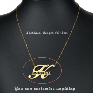 Collier personnalisé en acier inoxydable avec pendentif lettre initiale plaqué or et chaîne pour dropshipping (POD) - Product Image 5