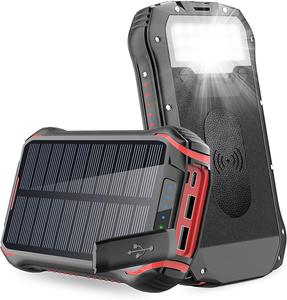 Chargeur portable sans fil solaire étanche à charge rapide, batterie externe <span class=keywords><strong>26800mAh</strong></span>, entrée Micro USB, haute capacité - Product Image 1