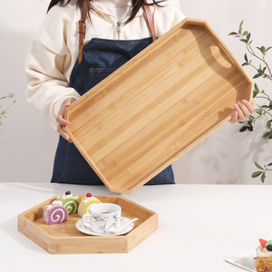 Bandeja de Servir Rectangular de Bambú 50x30x4cm para el Hogar, Té, Café, Pan, Repostería, Frutas, Uso en Escritorio - Product Image 1