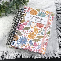 Gran oferta A5 cuaderno encuadernado en espiral personalizado Agenda con papel y cubierta de tela tamaño B5