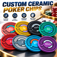 Keramik Poker Chip Kustom 10g Profesional Bertekstur Dalam, Token Kasino Harga Grosir Pabrik