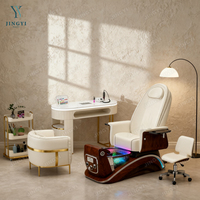 Fauteuil de manucure et pédicure de luxe moderne inclinable pour salon de beauté, avec fonction spa pour les pieds et station de pédicure électrique