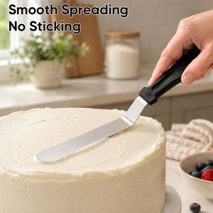 Professional Stainless Steel Cake Cream Spatula <b>Set</b> Mirror Polished with Ergonomic PP Handle for <b>Baking</b> Decoration Multiple Size - Product Image 4