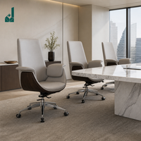 Chaise de bureau ergonomique de luxe à dossier haut en cuir, chaise de conférence réglable pour bureau, salle de réunion, lieu de travail