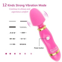 12-Modus Handmassagegerät AV-Stab Klitoris-Stimulator Wiederaufladbarer Silikon Mini-Dildo Vibrator für Frauen