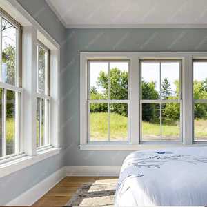 <span class=keywords><strong>Fenêtre</strong></span> noire suspendue Sunnysky avec écran Fenêtres à double suspension Fenêtres inclinables et tournantes avec cadre en aluminium et panneau de verre - Product Image 1