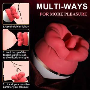 Realistische weibliche Klitoris stimulator <span class=keywords><strong>Vibrator</strong></span> Big Mouth Soft <span class=keywords><strong>Tongue</strong></span> Flapping Lecken Saugen Funktion Safer Sexspielzeug für Frauen - Product Image 6