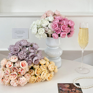 Flores de Peonía Artificiales, 27 Cabezas, Flores de Seda de Alta Simulación, Decoración para Bodas y Hogar, Accesorios para Fotografía, Venta al Por Mayor de Fábrica - Product Image 5