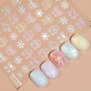 Leidankou Arbre de Noël Autocollants pour Ongles Vacances <span class=keywords><strong>Nail</strong></span> <span class=keywords><strong>Art</strong></span> Stickers avec Flocon de Neige Cadeau et Renne Designs pour Manucure Festive - Product Image 2
