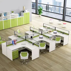 Бесплатная комбинированная офисная мебель деревянная рабочая станция для персонала стол офисная перегородка рабочая станция