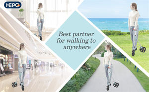 Déambulateur MSMT en aluminium à 3 <span class=keywords><strong>roues</strong></span>, canne pliable, déambulateur léger pour voyageurs, déambulateur étroit pour petits espaces - Product Image 3