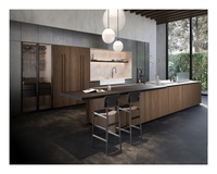 Placage modulaire moderne personnalisé armoire de rangement de surface de placage îlots de meubles de cuisine complets armoires de cuisine