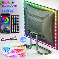 Ruban LED Intelligent RGBIC Magique de 5M (16.4FT) 5V USB, avec Télécommande 24 Touches, Contrôle par Application, Puces SMD 5050, pour Rétroéclairage TV