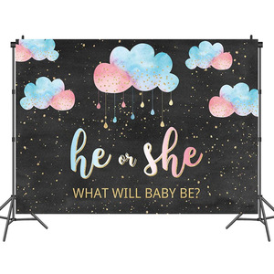 Aangepaste Grootte Baby Shower Thema Fotografie Achtergrond Doek Achtergrond Banner Voor Het Onthullen Van Geslacht Van Jongens Of Meisjes - Product Image 3