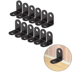 Supports d'angle en L en fer noir, connecteurs d'étagère à angle droit de 90 degrés, accessoires de quincaillerie robustes et durables - Product Image 3