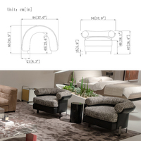 Fauteuil d'appoint moderne en tissu de lin, avec accoudoirs incurvés, fauteuil simple rembourré pour salon, chambre à coucher, décoration intérieure, meubles