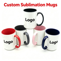 Mug à sublimation personnalisé, impression intégrale, mug en céramique bicolore, mug de 15 oz pour souvenir de mariage, vente en gros