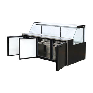 ตู้แช่อาหารร้อนสำหรับร้านขายเนื้อ ไก่ปรุงสุก ตู้โชว์อาหารแบบตั้งโต๊ะ มุมฉาก พร้อมตู้แช่เย็น - Product Image 5