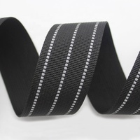 Ruban de tissage en polyester/nylon haute ténacité à trois bandes réfléchissantes pour la couture de vêtements, sacs, animaux de compagnie NF009