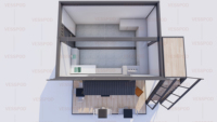 Conteneur d'expédition en acier modifié de café de maison préfabriquée de style européen de luxe conteneur modulaire de bureau de restaurant