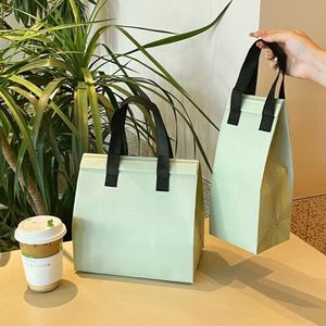 Sac isotherme en aluminium éco-responsable avec fermeture éclair - Doublure réutilisable et biodégradable - Sac thermique pour la livraison de repas à emporter et les courses - Product Image 1