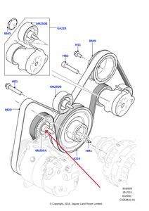Poulie tendeur de <span class=keywords><strong>courroie</strong></span> de <span class=keywords><strong>distribution</strong></span> LR071758 LR138946 pour Range Rover <span class=keywords><strong>Evoque</strong></span> Sport Jaguar 2.0 Turbo Diesel - Product Image 6