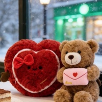 Ensemble d'ours en peluche Cœur d'amour et Lettre d'amour - Couleurs et motifs personnalisables, jouets en peluche personnalisés pour cadeaux de la Saint-Valentin