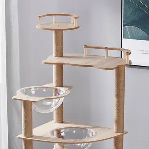 Big Cat Activity Black Kletter bäume House Multilayer Tower für große Katzen Cat Tree Condo mit Sisal Scratching Post