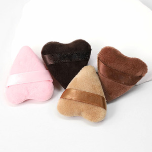 Brochas de Maquillaje de <span class=keywords><strong>Terciopelo</strong></span> en Forma de Corazón con Logotipo Personalizado, Esponjas Cosméticas para Maquillaje, Disponibles en Todos los Tamaños, Etiqueta Privada - Product Image 2