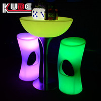 Tabouret de bar LED rechargeable pour intérieur et extérieur, chaise haute lumineuse pour club et soirée