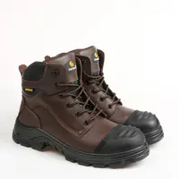 Aimboo - Huaerxin Crazy Horse Leather PU Sole Safety Shoes