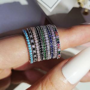 Anillo de Eternidad Estético de Moda en Color Rosa y Azul para Mujer, Regalo de Fiesta, Joyería - Product Image 2