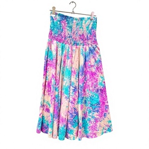Faldas de seda tie dye al por mayor para mujer, faldas indias boho, falda elástica larga hasta el suelo, ropa de mujer, compras en línea - Product Image 1
