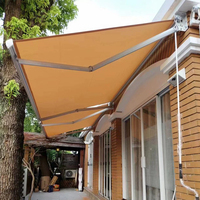 Auvent rétractable manuel à bras pliable en tissu polyester, protection solaire, prix de gros abordable