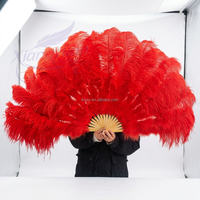 Éventail en Plumes d'Autruche Grand et Moelleux, Teintes Colorées, Idéal pour Spectacles de Danse, Carnavals et Décoration - Offre Spéciale