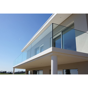 Garde-corps en verre en aluminium pour extérieur avec balustrades en verre trempé de sécurité pour balcon, garde-corps de sol monté pour escalier - Product Image 2