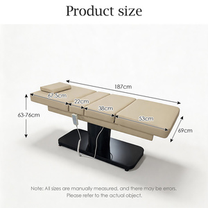 Lit de massage électrique de luxe marron pour salon de beauté, réglable en hauteur, idéal pour les soins du visage et les extensions de cils - Nouveauté en gros - Product Image 6