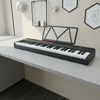Portable Foldable 61-Key Digital Piano Keyboard with Rechargeable Battery Lightweight Design 127 Rhythms & 128 Tones
